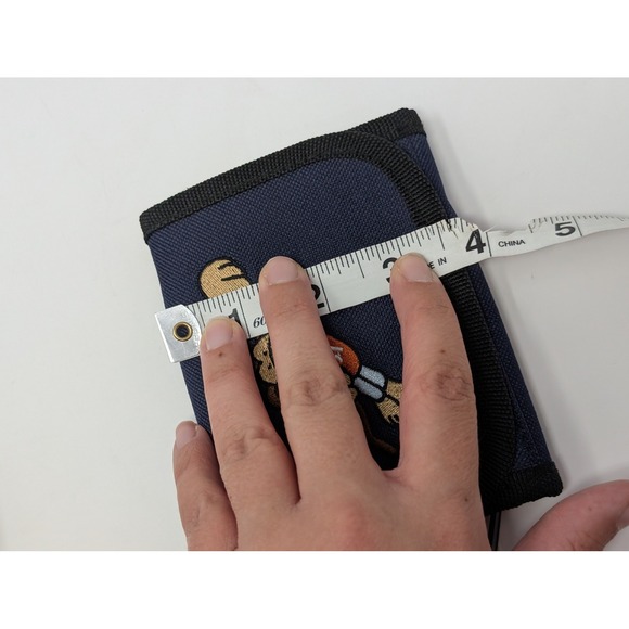 Vintage Aeropostale Monkey Embroidered Fold Wallet Navy Blue Deadstock Y2K - Picture 7 of 7